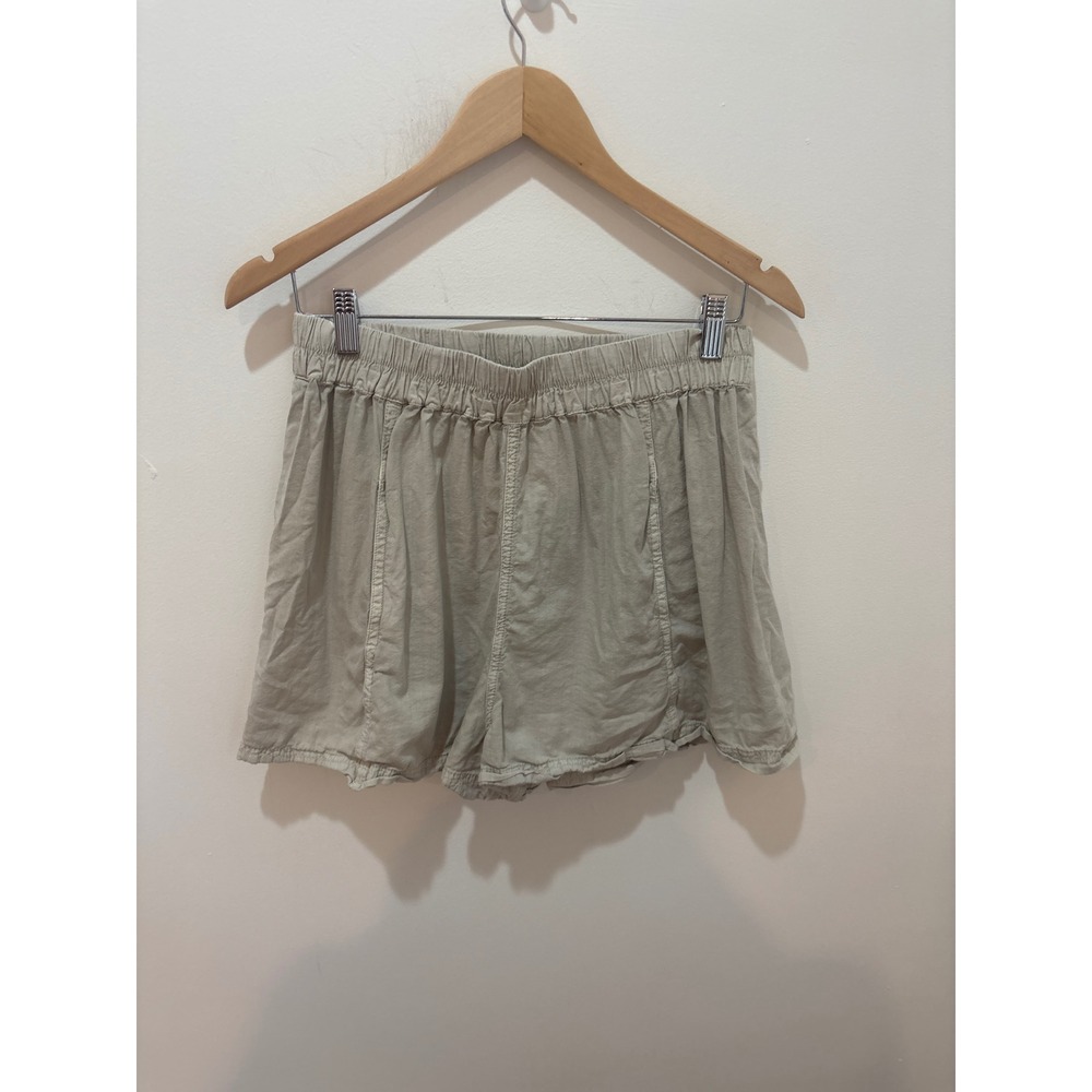 Free People Beige‎ High Waisted Elastic Waist Cotton Viscose Shorts Small